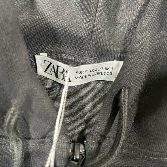 RARE Zara Crop Hoodie Black Size S - Picture 4 of 6